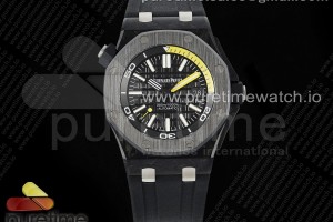 IPF V2 오데마피게 로얄오크 오프쇼어 다이버 15706 포지드카본 블랙다이얼 블랙러버스트랩 Royal Oak Offshore Diver 15706 Forged Carbon IPF Best Edition on Rubber Strap MIYOTA 9015