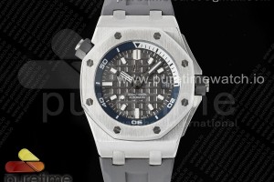 IPF V2 오데마피게 로얄오크 오프쇼어 다이버 15720 그레이다이얼 그레이러버스트랩 Royal Oak Offshore Diver 15720 IPF Best Edition Gray Dial on Gray Rubber Strap A4308 V2