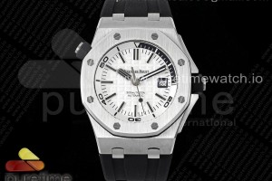 IPF 오데마피게 로얄오크 오프쇼어 다이버 15710 화이트다이얼 블랙러버스트랩 Royal Oak Offshore Diver 15710 IPF 1:1 Best Edition White Dial on Black Rubber Strap SA3120 Super Clone