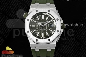IPF 오데마피게 로얄오크 오프쇼어 다이버 15710 그린다이얼 그린러버스트랩  Royal Oak Offshore Diver 15710 IPF 1:1 Best Edition Green Dial on Green Rubber Strap SA3120 Super Clone