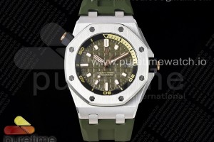 ZF 오데마피게 로얄오크 오프쇼어 다이버 15720 그린다이얼 그린러버스트랩 Royal Oak Offshore Diver 15720 SS ZF 1:1 Best Edition Green Dial on Green Rubber Strap A4308