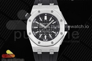 APSF V2 오데마피게 로얄오크 오프쇼어 다이버 15710 블랙다이얼 블랙러버스트랩 Royal Oak Offshore Diver 15710 APSF 1:1 Best Edition Black Dial on Black Rubber Strap V2 A3120 Super Clone