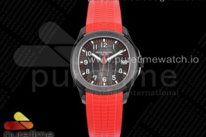 ZF 파텍필립 아쿠아넛 블랙베놈 DLC 블랙다이얼 레드러버스트랩 Aquanaut Black Venom DLC ZF 1:1 Best Edition Black Dial on Red Rubber Strap 324CS (Free box)