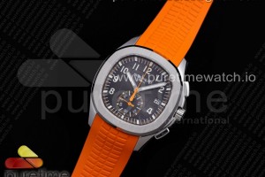 OMF 파텍필립 아쿠아넛5968 그레이다이얼 오렌지러버스트랩 Aquanaut 5968 SS OMF Best Edition Gray Dial on Orange Rubber Strap A520
