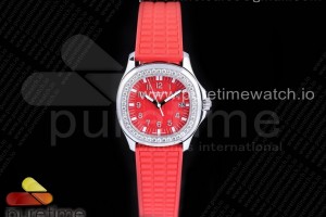 PPF 파텍필립 아쿠아넛 레드다이얼 다이아베젤 레드러버스트랩 Aquanaut 5067A SS PPF 1:1 Best Edition Red Textured Dial on Red Rubber Strap AE23