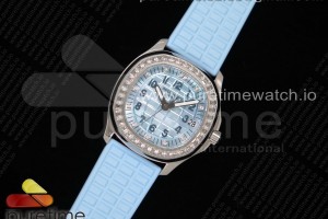 PPF 파텍필립 아쿠아넛 라이트블루자개다이얼 다이아베젤 라이트블루러버스트랩 Aquanaut 5067A SS PPF 1:1 Best Edition Light Blue MOP Dial on Light Blue Rubber Strap AE23