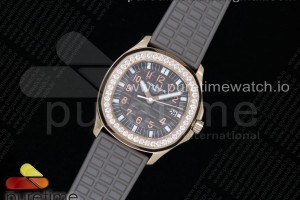 PPF 파텍필립 아쿠아넛 로즈골드 그레이다이얼 다이아베젤 그레이러버스트랩 Aquanaut 5067A RG PPF 1:1 Best Edition Gray Textured Dial on Gray Rubber Strap AE23