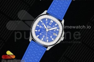PPF 파텍필립 아쿠아넛 블루다이얼 다이아베젤 블루러버스트랩 Aquanaut 5067A SS PPF 1:1 Best Edition Blue Textured Dial on Blue Rubber Strap AE23