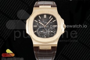 PPF V2 파텍필립 노틸러스 5712 로즈골드 브라운다이얼 브라운가죽스트랩 Nautilus 5712 RG PPF 1:1 Best Edition Brown Dial on Brown Leather Strap A240 Super Clone V2