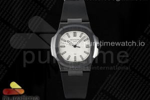 AMGF 파텍필립 AET노틸러스 5711 블랙세라믹 화이트다이얼 블랙러버스트랩 AET Nautilus 5711 Black Ceramic AMGF Best Edition White Dial on Black Rubber Strap MIYOTA 9015