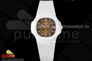 AMGF 파텍필립 AET노틸러스 5711 화이트세라믹 브라운다이얼 화이트러버스트랩 AET Nautilus 5711 White Ceramic AMGF Best Edition Brown Dial on White Rubber Strap MIYOTA 9015