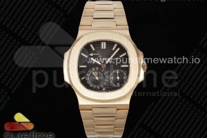 PPF V2 파텍필립 노틸러스 5712 로즈골드 그레이다이얼 스틸브레이슬릿 Nautilus 5712 RG PPF 1:1 Best Edition Brown Dial on RG Bracelet A240 Super Clone V2