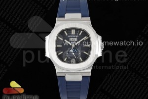 PPF 파텍필립 노틸러스 5726 블루다이얼 블루러버스트랩 Nautilus 5726 Complicated SS PPF 1:1 Best Edition Blue Textured Dial on Blue Rubber Strap A324