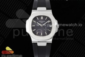 PPF V5 파텍필립 노틸러스 5711/1A 블루다이얼 블랙러버스트랩 Nautilus 5711/1A PPF 1:1 Best Edition Gray Textured Dial on Black Rubber Strap 324CS V5