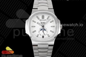 GREEN MAKER V3 파텍필립 노틸러스 5726 화이트다이얼 스틸브레이슬릿 Nautilus 5726 Complicated SS 'Green Maker' 1:1 Best Edition White Textured Dial on SS Bracelet A324 V3
