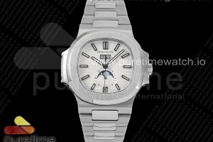 PPF 파텍필립 노틸러스 5726 화이트다이얼 스틸브레이슬릿 Nautilus 5726 Full Function SS PPF 1:1 Best Edition White Dial on SS Bracelet A324