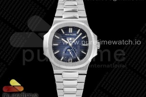 GRF V3 파텍필립 노틸러스5726 컴플리케이티드 블루다이얼 스틸브레이슬릿 Nautilus 5726 Complicated SS GRF 1:1 Best Edition Blue Textured Dial on SS Bracelet A324 V3