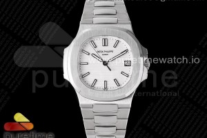 3KF V2 파텍필립 노틸러스 5711 화이트다이얼 스틸브레이슬릿 Nautilus 5711/1A 3KF 1:1 Best Edition White Textured Dial on SS Bracelet A324 Super Clone V2