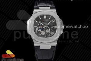 PF 파텍필립 노틸러스5712 그레이다이얼 블랙가죽스트랩 Nautilus 5712 SS PF Best Edition Gray Dial on Black Leather Strap A23J