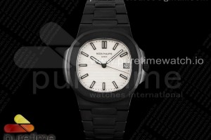PPF V4 파텍필립 노틸러스 5722 PVD블랙 화이트다이얼 스틸브레이슬릿 Nautilus 5711 PVD All Black PPF 1:1 Best Edition White Textured Dial on PVD Bracelet 324CS (Free box) V4