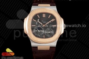 PF 파텍필립 노틸러스 5712 로즈골드콤비 그레이다이얼 브라운악어가죽스트랩 Nautilus 5712 SS/RG PF Best Edition Gray Dial on Brown Croco Strap A23J