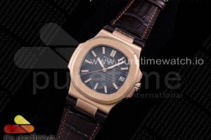 GRF 파텍필립 노틸러스 5711 로즈골드 그레이다이얼 브라운가죽스트랩 Nautilus 5711 RG GRF 1:1 Best Edition Gray Textured Dial on Brown Leather Strap 324CS