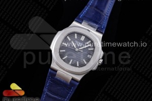 GRF 파텍필립 노틸러스 5711 그레이다이얼 블루가죽스트랩 Nautilus 5711 SS GRF 1:1 Best Edition Gray Blue Textured Dial on Blue Leather Strap 324CS