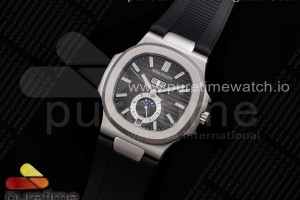 GRF 파텍필립 노틸러스 5726 애뉴얼캘린더 블랙다이얼 블랙러버스트랩 Nautilus 5726 Complicated SS GRF 1:1 Best Edition Black Textured Dial on Black Rubber Strap A324