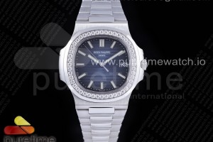  PPF V4 파텍필립 노틸러스 5711 블루다이얼 다이아베젤 스틸브레이슬릿 Nautilus 5711/1A PPF 1:1 Best Edition Blue Dial Diamo