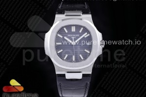 PPF V4 파텍필립 노틸러스5711 블루다이얼 블랙가죽스트랩 Nautilus 5711/1A PPF 1:1 Best Edition Blue Textured Dial on Black Leather Strap 324CS (Free box) V4