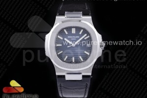 PPF V4 파텍필립 노틸러스5711 그레이다이얼 블랙가죽스트랩 Nautilus 5711/1A PPF 1:1 Best Edition Gray Textured Dial on Black Leather Strap 324CS (Free box) V4