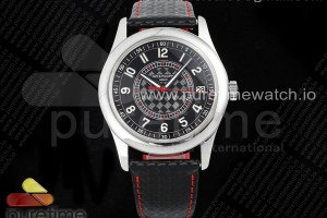 PPF 파텍필립 칼라트라바 6007G 블랙/레드다이얼 블랙가죽스트랩 Calatrava 6007G SS PPF 1:1 Best Edition Black/Red Dial on Black Leather Strap 330CS