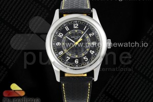 PPF 파텍필립 칼라트라바 6007G 블랙/옐로우다이얼 블랙가죽스트랩 Calatrava 6007G SS PPF 1:1 Best Edition Black/Yellow Dial on Black Leather Strap 330CS