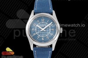 3KF V2 파텍필립 칼라트라바 6007 블루다이얼 블루가죽나일론스트랩 Calatrava 6007A SS 3KF 1:1 Best Edition Blue Dial on Blue Leather Strap A324 Super Clone V2