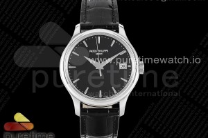 3KF V2 파텍필립 칼라트라바 5227 블랙다이얼 블랙가죽스트랩  Calatrava 5227 SS 3KF 1:1 Best Edition Black Dial on Black Leather Strap A324 Super Clone V2