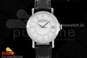 ZF 파텍필립 칼라트라바 화이트다이얼 블랙가죽스트랩 Calatrava 5153 SS ZF 1:1 Best Edition White Dial on Black Leather Strap A324CS