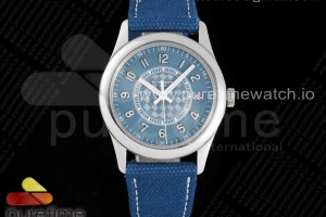 ZF 파텍필립 칼라트라바 블루다이얼 블루나일론스트랩 Calatrava 6007A-001 SS ZF 1:1 Best Edition Blue Dial on Blue Leather Strap A324CS