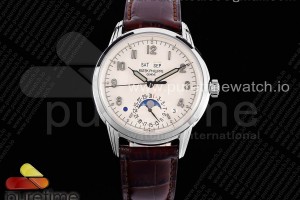GSF 파텍필립 그랜드 컴플리케이션 5320 화이트다이얼 브라운가죽스트랩 Grand Complications 5320G GSF Best Edition White Dial on Brown Leather Strap A324