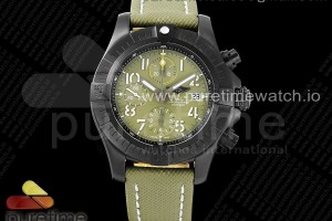 GF 브라이틀링 어벤저 밴디트 DLC블랙 그린다이얼 그린나일론스트랩 Avenger Bandit DLC GF 1:1 Best Edition Green Dial on Green Nylon Strap A7750