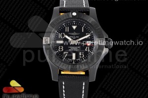 GF V2 브라이틀링 어벤저2 씨울프 PVD블랙 블랙아라빅다이얼 블랙나일론스트랩 Avenger II Seawolf PVD GF 1:1 Best Edition Black Arabic Dial on Black Nylon Strap A2824 V2