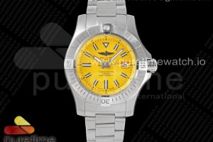 GF V2 브라이틀링 어벤저2 씨울프 옐로우다이얼 스틸브레이슬릿 Avenger II Seawolf SS GF 1:1 Best Edition Yellow Stick Dial on SS Bracelet A2824 V2