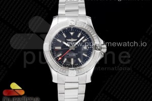 GF 브라이틀링 어벤져 지엠티 블랙다이얼 스틸브레이슬릿 Avenger GMT 45mm SS GF 1:1 Best Edition Black Dial on SS Bracelet A2836