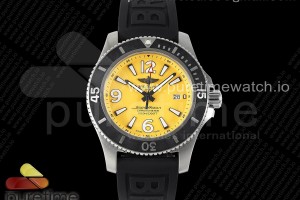 TF 브라이틀링 슈퍼오션 오토매틱 옐로우다이얼 블랙러버스트랩 Superocean Automatic 44 TF 1:1 Best Edition Yellow Dial Black Bezel on Black Rubber Strap A2824