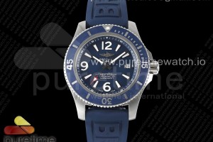 TF 브라이틀링 슈퍼오션 오토매틱 블루다이얼 블루러버스트랩 Superocean Automatic 44 TF 1:1 Best Edition Blue Dial Blue Bezel on Blue Rubber Strap A2824