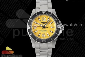TF 브라이틀링 슈퍼오션 오토매틱 옐로우다이얼 스틸브레이슬릿 Superocean Automatic 44 TF 1:1 Best Edition Yellow Dial Black Bezel on SS Bracelet A2824