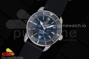 GF V2 브라이틀링 슈퍼오션 헤리티지 블랙다이얼 블랙러버스트랩 SuperOcean Heritage ii 42mm SS GF 1:1 Best Edition Black Dial Black Bezel on Black Rubber Strap A2824 V2