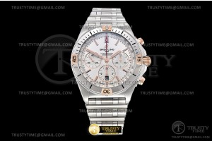 GF 브라이틀링 크로노맷 B01 로즈골드콤비 실버다이얼 스틸브레이슬릿 Chronomat B01 RG/SS White/Stk GF Asia 7750