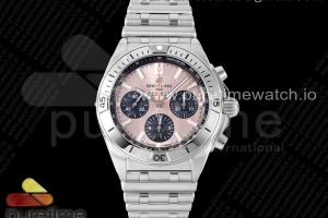 TF 브라이틀링 크로노맷 B01 핑크다이얼 스틸브레이슬릿 Chronomat B01 42mm SS TF 1:1 Best Edition Pink Dial on SS Bracelet A7750