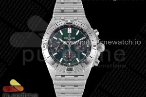 TF 브라이틀링 크로노맷 B01 그린다이얼 스틸브레이슬릿 Chronomat B01 42mm SS TF 1:1 Best Edition Green Dial on SS Bracelet A7750