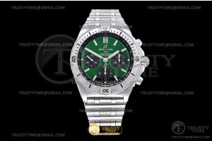 GF 브라이틀링 크로노맷 B01 그린다이얼 스틸브레이슬릿 Chronomat B01 SS/SS Green/Stk GF Asia 7750